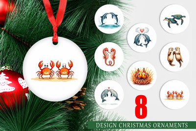 Ornament Oceanic Embrace Watercolor Lovers Sublimation artnoy 