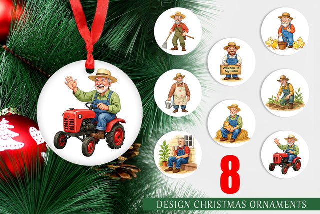 Ornament Old Farmer Sublimation artnoy 
