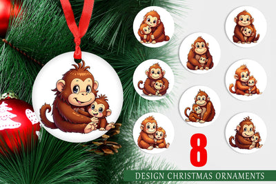 Ornament Orangutan Mother's Day Sublimation artnoy 