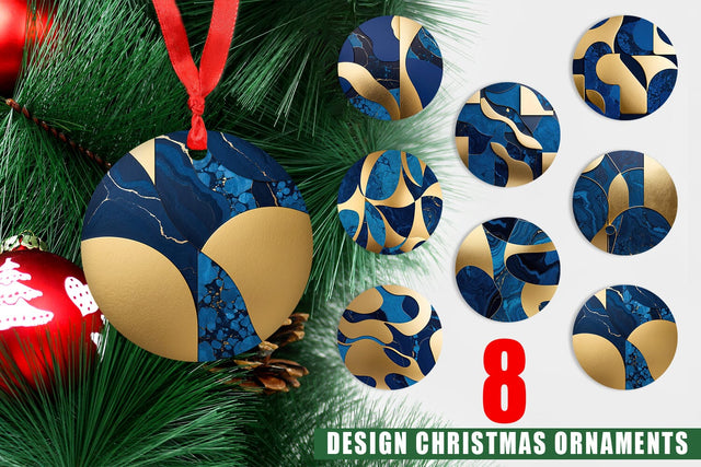 Ornament Organic Blue Gold Sublimation artnoy 