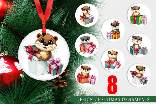 Ornament Otter Gift Sublimation artnoy 