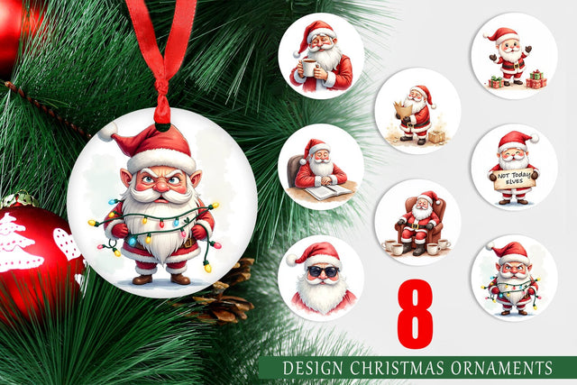 Ornament Overworked Santa Sublimation artnoy 