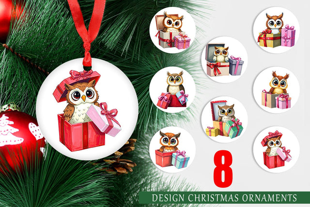 Ornament Owl Gift Sublimation artnoy 