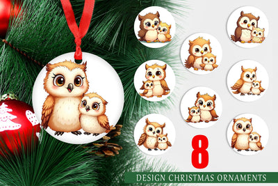 Ornament Owl Mother's Day Sublimation artnoy 