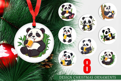 Ornament Panda Beer Day Sublimation artnoy 