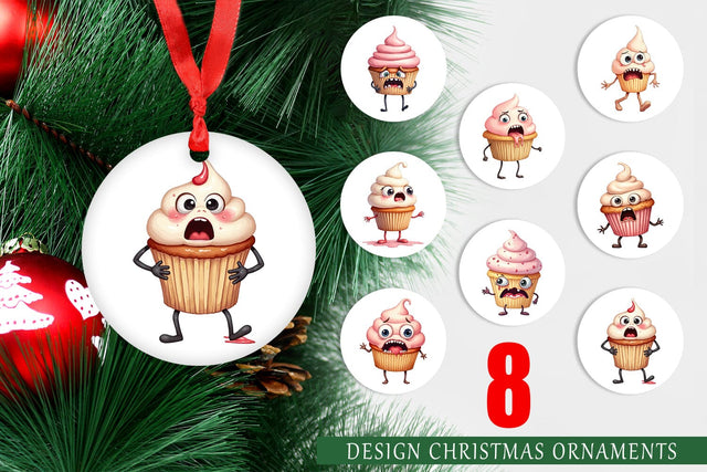 Ornament Panic Cupcake Sublimation artnoy 
