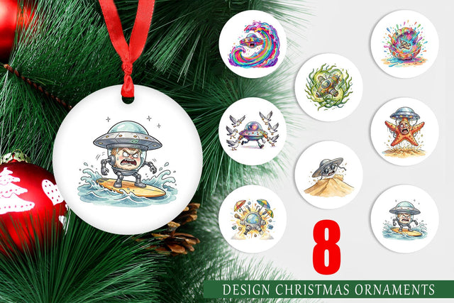 Ornament Panicked UFO Surf Sublimation artnoy 