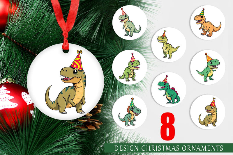 Ornament Party Hat Dino Sublimation artnoy 