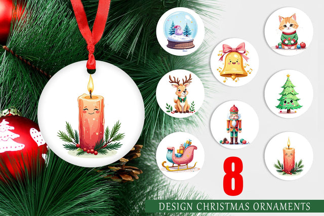 Ornament Pastel Christmas Characters Sublimation artnoy 