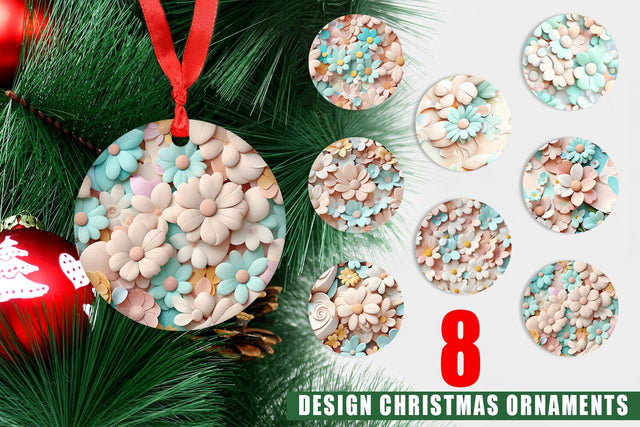 Ornament Pastel Flower Pattern Sublimation artnoy 