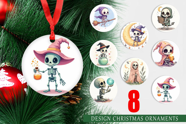 Ornament Pastel Witch Skeleton Sublimation artnoy 