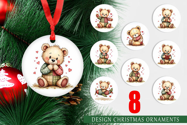 Ornament Patchwork Bear Adventures Sublimation artnoy 