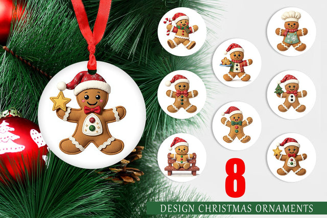 Ornament Patchwork Gingerbread Sublimation artnoy 