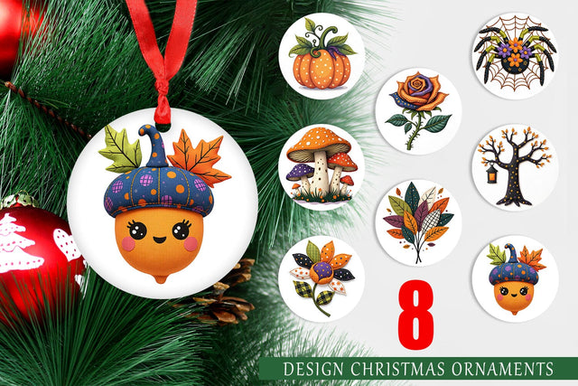 Ornament Patchwork Halloween Botanicals Sublimation artnoy 