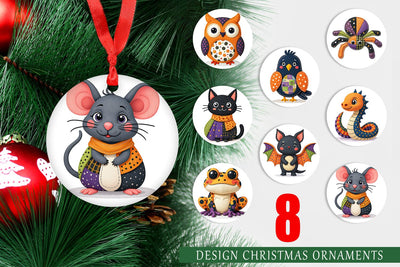 Ornament Patchwork Halloween Critters Sublimation artnoy 