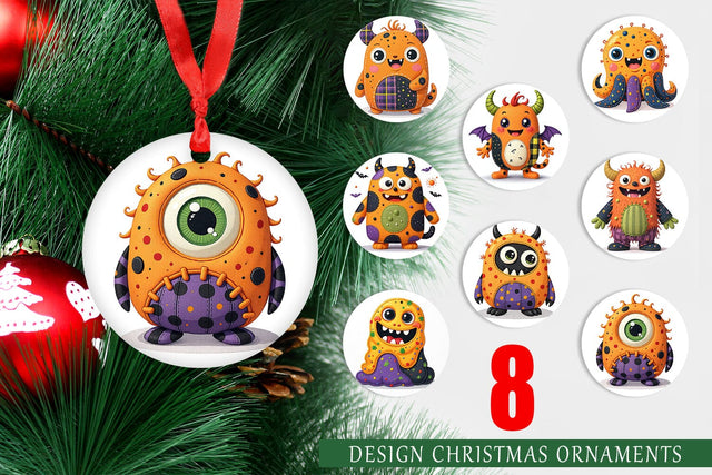 Ornament Patchwork Halloween Monsters Sublimation artnoy 