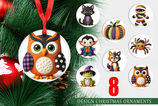 Ornament Patchwork Halloween Plushies Sublimation artnoy 