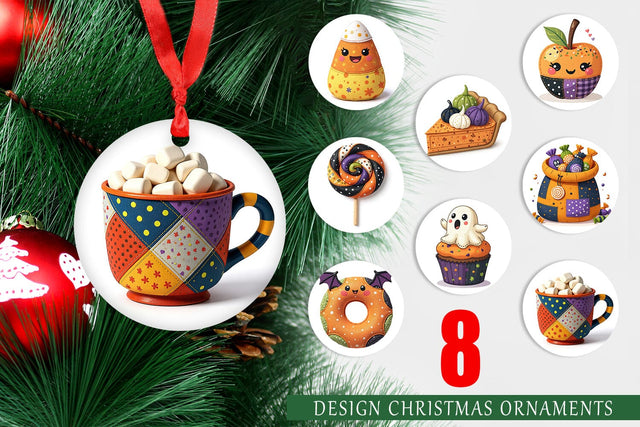 Ornament Patchwork Halloween Treats Sublimation artnoy 