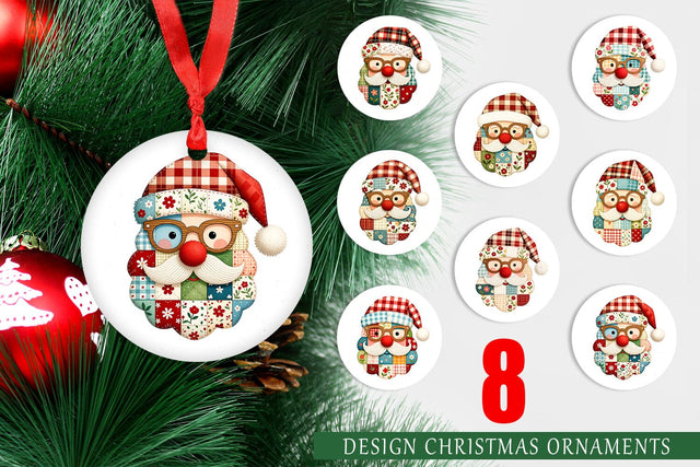 Ornament Patchwork Santa Sublimation artnoy 