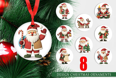 Ornament Patchwork Santa Sublimation artnoy 