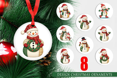 Ornament Patchwork Snowman Sublimation artnoy 