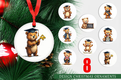 Ornament Patchwork Teddy Bear Graduates Sketchy Retro Sublimation artnoy 