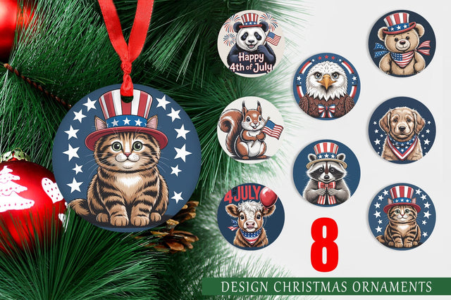 Ornament Patriotic Animal Sublimation artnoy 