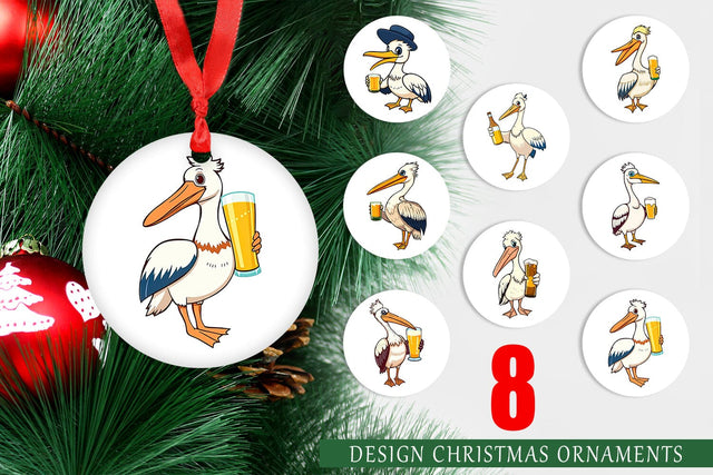 Ornament Pelican Beer Day Sublimation artnoy 