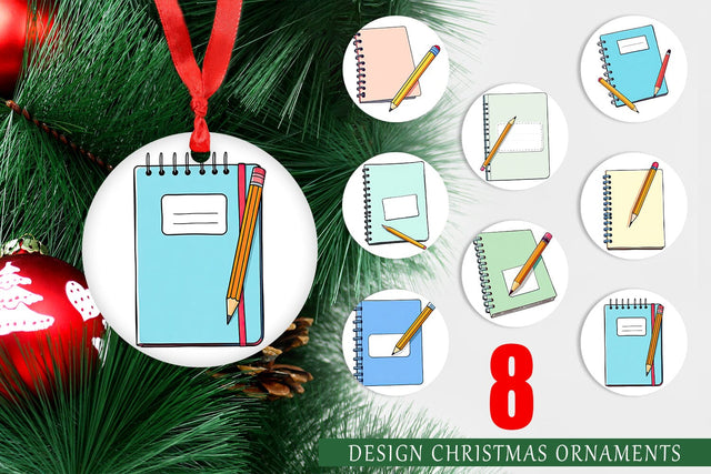Ornament Pencil and Notebook Sublimation artnoy 