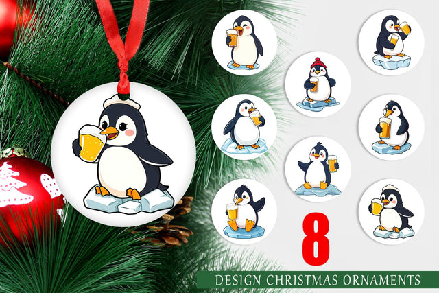 Ornament Penguin Beer Day Sublimation artnoy 