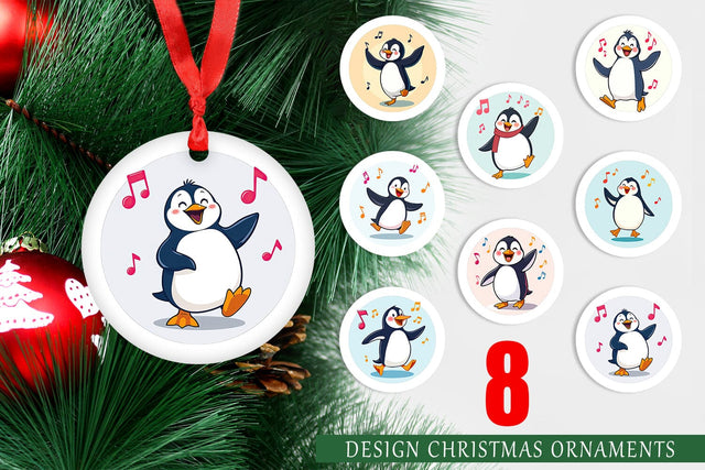 Ornament Penguin Dancing Sublimation artnoy 