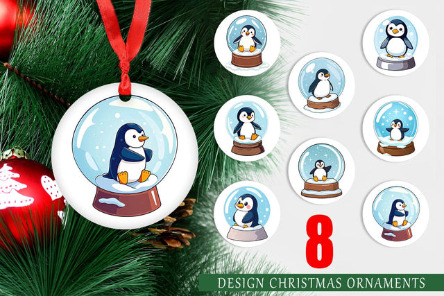 Ornament Penguin in a Snow Globe Sublimation artnoy 