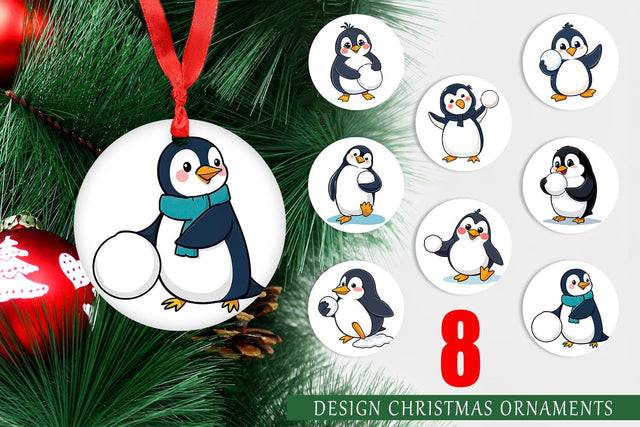 Ornament Penguin with Snowball Sublimation artnoy 