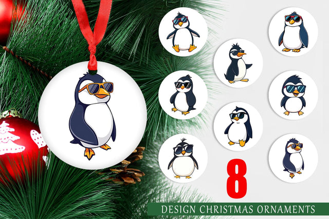 Ornament Penguin with Sunglasses Sublimation artnoy 
