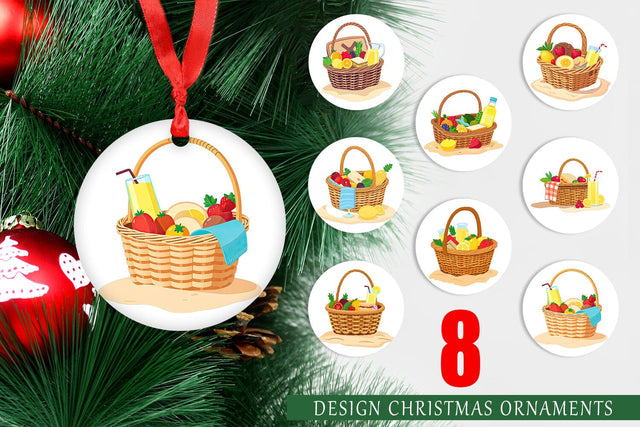 Ornament Picnic Basket Sublimation artnoy 