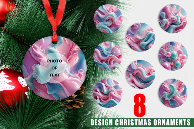 Ornament Pink Blue Fluid Wave Sublimation artnoy 