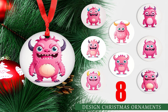 Ornament Pink Classic Monster Valentine Sublimation artnoy 