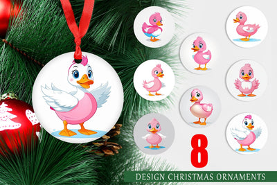 Ornament Pink Duck Valentine Sublimation artnoy 