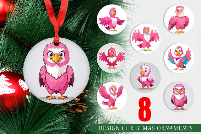 Ornament Pink Eagle Valentine Sublimation artnoy 