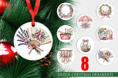 Ornament Pink Gingham Summer Sublimation artnoy 