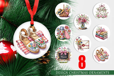 Ornament Pink Gingham Summer Sublimation artnoy 