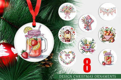 Ornament Pink Gingham Summer Sublimation artnoy 
