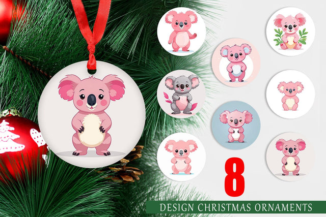 Ornament Pink Koala Valentine Sublimation artnoy 