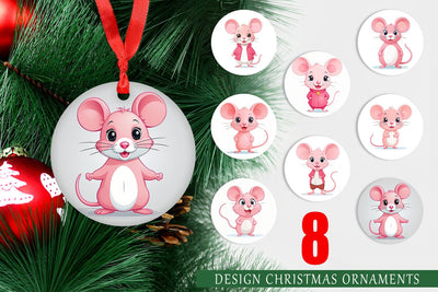 Ornament Pink Mouse Valentine Sublimation artnoy 