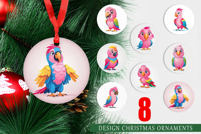 Ornament Pink Parrot Valentine Sublimation artnoy 