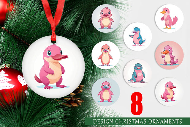 Ornament Pink Platypus Valentine Sublimation artnoy 