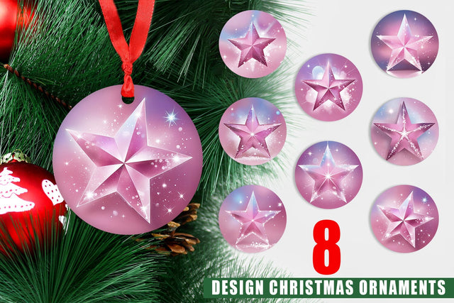 Ornament Pink Stars Sublimation artnoy 