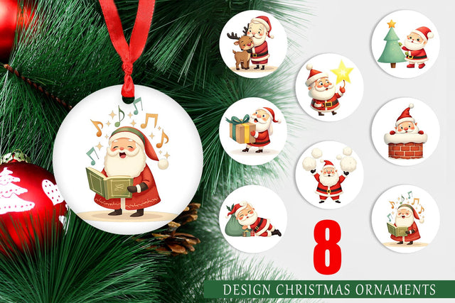 Ornament Playful Christmas Santa Sublimation artnoy 