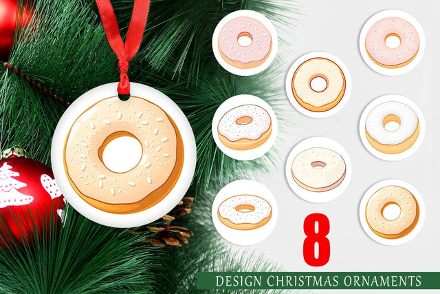 Ornament Powdered Donut Sublimation artnoy 