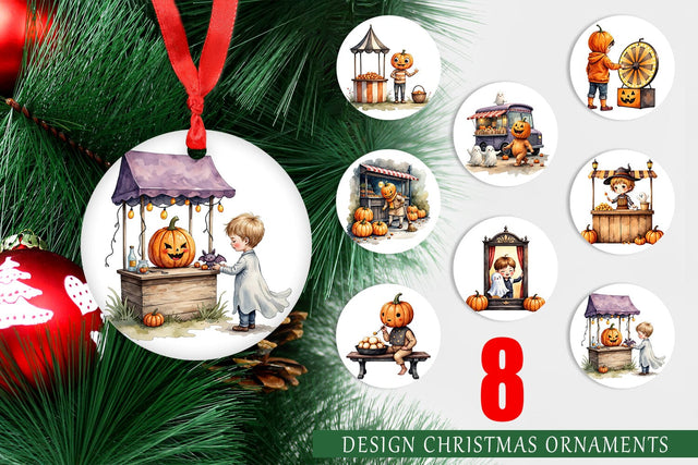 Ornament Pumpkin Market Adventure Sublimation artnoy 